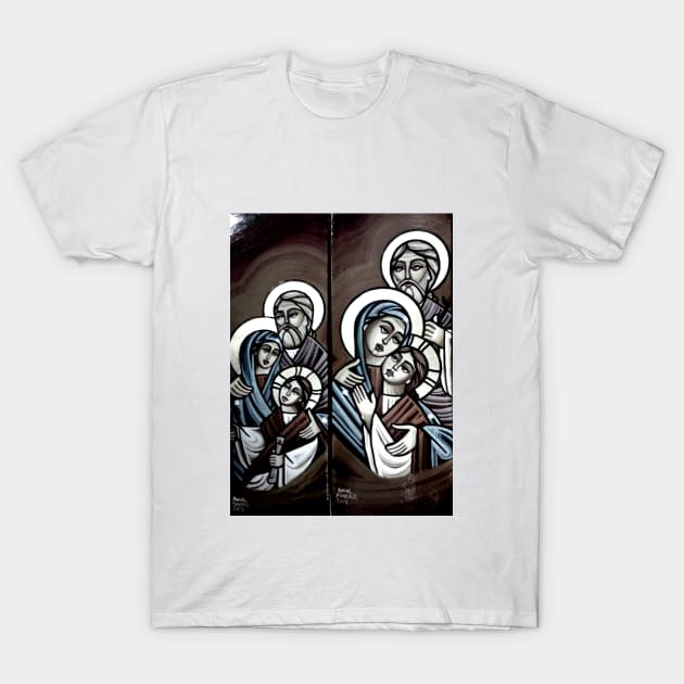 The Holy Family of Jesus - Alexandrian Iconographic Stories - By Amal Fomail Guirguis T-Shirt by jesusdramatizedcom